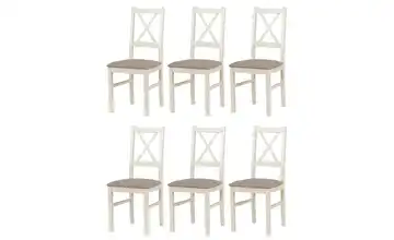 Esszimmerstuhl 6er-Set Creme, Kamelgelb