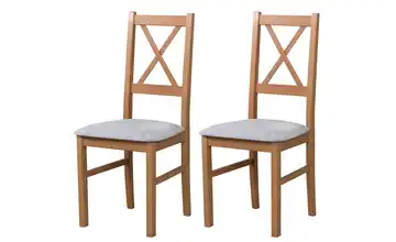 Esszimmerstuhl 2er-Set Hellbraun, Elefantengrau