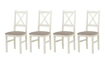 Esszimmerstuhl 4er-Set Creme, Kamelgelb