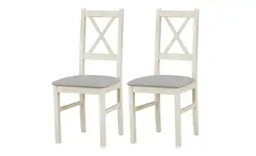 Esszimmerstuhl 2er-Set Creme, Silbergrau