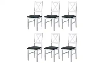 Esszimmerstuhl 6er-Set Weiß, Dunkelgrau