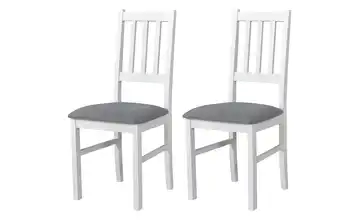 Esszimmerstuhl 2er-Set Weiß, Elefantengrau