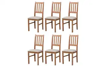 Esszimmerstuhl 6er-Set Hellbraun, Beige
