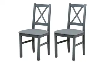 Esszimmerstuhl 2er-Set Graphit, Grau
