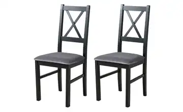Esszimmerstuhl 2er-Set Schwarz, Graphit