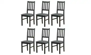 Esszimmerstuhl 6er-Set Schwarz, Dunkelgrau