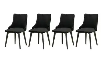 Esszimmerstuhl 4er-Set Schwarz
