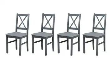 Esszimmerstuhl 4er-Set Graphit, Grau
