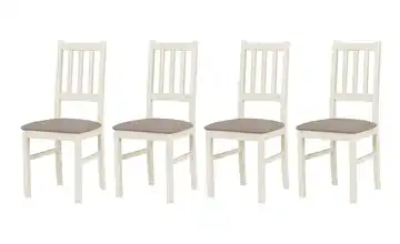 Esszimmerstuhl 4er-Set Creme, Kamelgelb