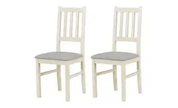 Esszimmerstuhl 2er-Set Creme, Silbergrau
