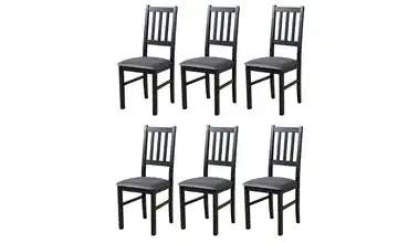 Esszimmerstuhl 6er-Set Schwarz, Graphit