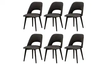 Esszimmerstuhl 6er-Set Schwarz, Graphit