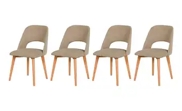 Esszimmerstuhl 4er-Set holzfarben, Taupe
