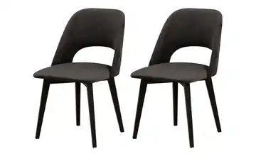 Esszimmerstuhl 2er-Set Schwarz, Graphit