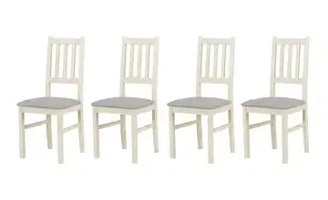 Esszimmerstuhl 4er-Set Creme, Silbergrau