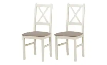 Esszimmerstuhl 2er-Set Creme, Kamelgelb