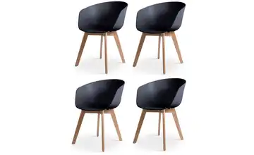 Stuhl 4er-Set Alborg Schwarz