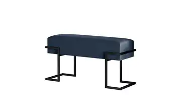 Polsterbank Cely 100 cm Dunkelblau, Schwarz Schwarz