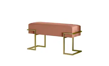 Polsterbank Cely 100 cm Pink, Goldfarben Goldfarben