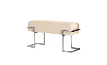 Polsterbank Cely 100 cm Hellbeige, verchromt verchromt