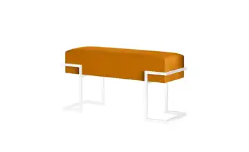 Polsterbank Cely 100 cm Gelb, Weiß Weiß