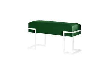 Polsterbank Cely 100 cm Grün, Weiß Weiß