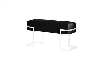Polsterbank Cely 100 cm Schwarz, Weiß Weiß