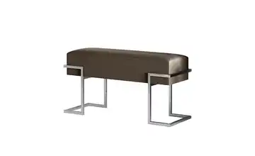 Polsterbank Cely 100 cm Grau, verchromt verchromt