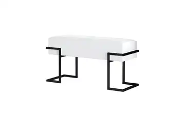 Polsterbank Cely 100 cm Hellgrau, Schwarz Schwarz