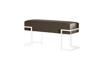 Polsterbank Cely 100 cm Grau, Weiß Weiß