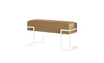 Polsterbank Cely 100 cm Beige, Weiß Weiß