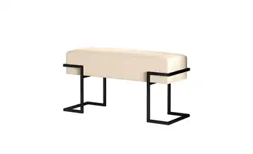 Polsterbank Cely 100 cm Hellbeige, Schwarz Schwarz