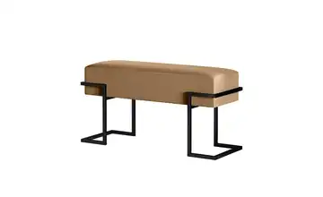 Polsterbank Cely 100 cm Beige, Schwarz Schwarz