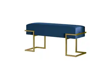 Polsterbank Cely 100 cm Dunkelblau, Goldfarben Goldfarben