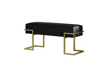 Polsterbank Cely 100 cm Schwarz, Goldfarben Goldfarben