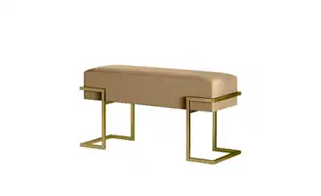 Polsterbank Cely 100 cm Beige, Goldfarben Goldfarben