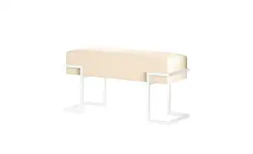 Polsterbank Cely 100 cm Hellbeige, Weiß Weiß