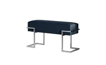 Polsterbank Cely 100 cm Dunkelblau, verchromt verchromt
