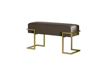 Polsterbank Cely 100 cm Grau, Goldfarben Goldfarben