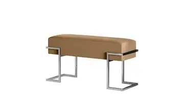 Polsterbank Cely 100 cm Beige, verchromt verchromt