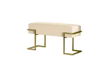 Polsterbank Cely 100 cm Hellbeige, Goldfarben Goldfarben