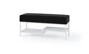 Polsterbank Mello 100 cm Schwarz, Weiß Weiß