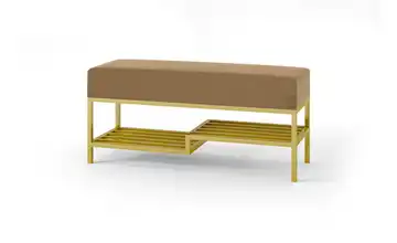 Polsterbank Mello 100 cm Dunkelbeige, Goldfarben Goldfarben