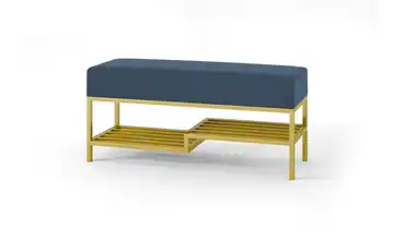 Polsterbank Mello 100 cm Dunkelblau, Goldfarben Goldfarben