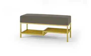 Polsterbank Mello 100 cm Dunkelgrau, Goldfarben Goldfarben