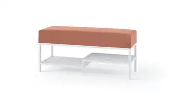Polsterbank Mello 100 cm Pink, Weiß Weiß