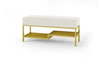 Polsterbank Mello 100 cm Hellgrau, Goldfarben Goldfarben