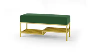 Polsterbank Mello 100 cm Grün, Goldfarben Goldfarben