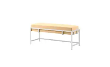 Polsterbank Lamo 80 cm Hellbeige, Weiß Weiß