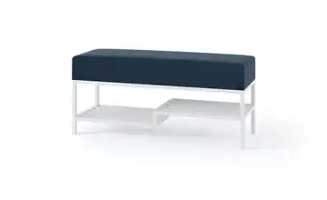 Polsterbank Mello 100 cm Blau, Weiß Weiß